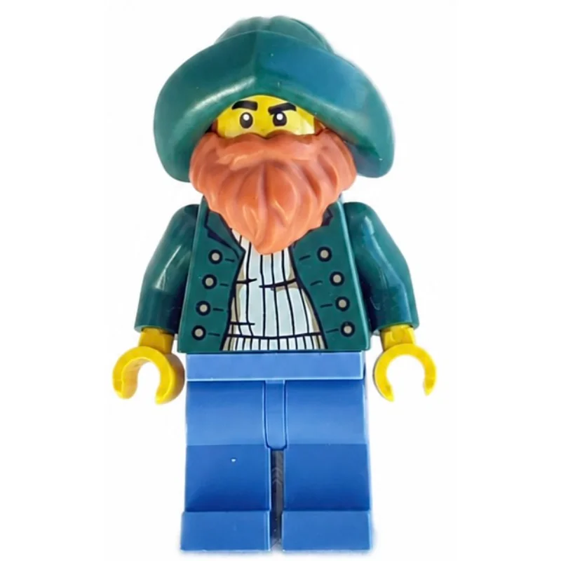 Captain, Dark Tan Torso, Sand Blue Legs, Dark Green Hat, Dark Orange Beard