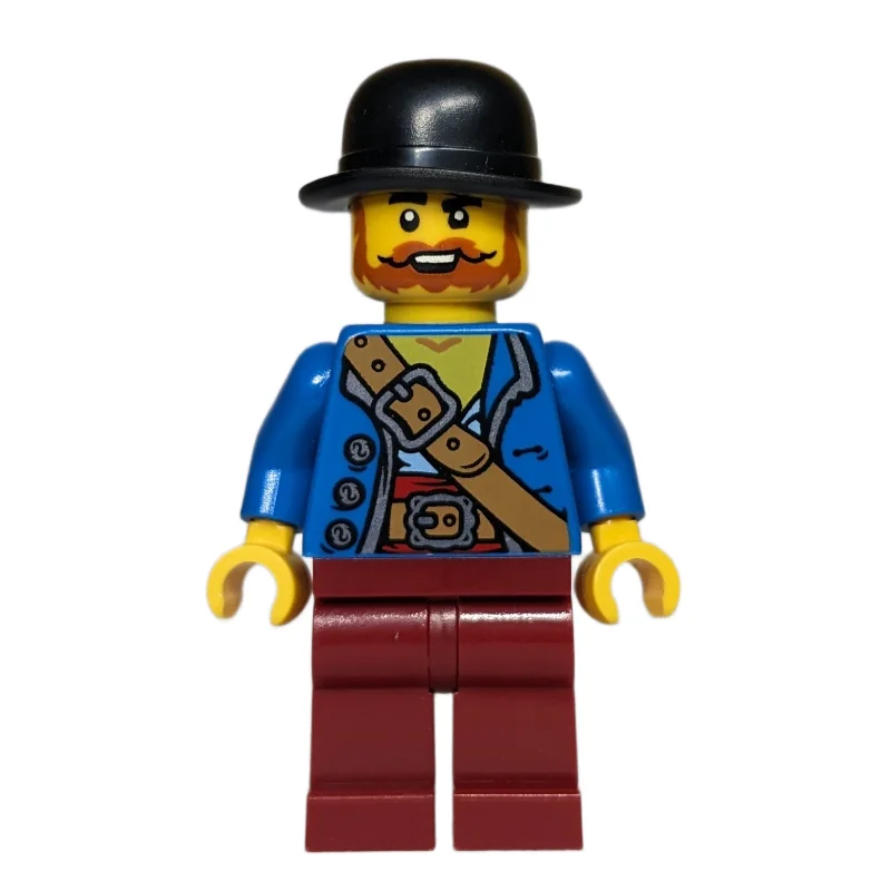 Robber, Blue Torso, Dark Red Legs, Black Hat