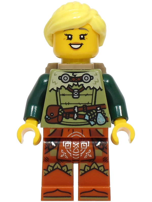 Healer, Olive Green Torso, Dark Orange Legs, Bright Light Yellow Hair, Backpack