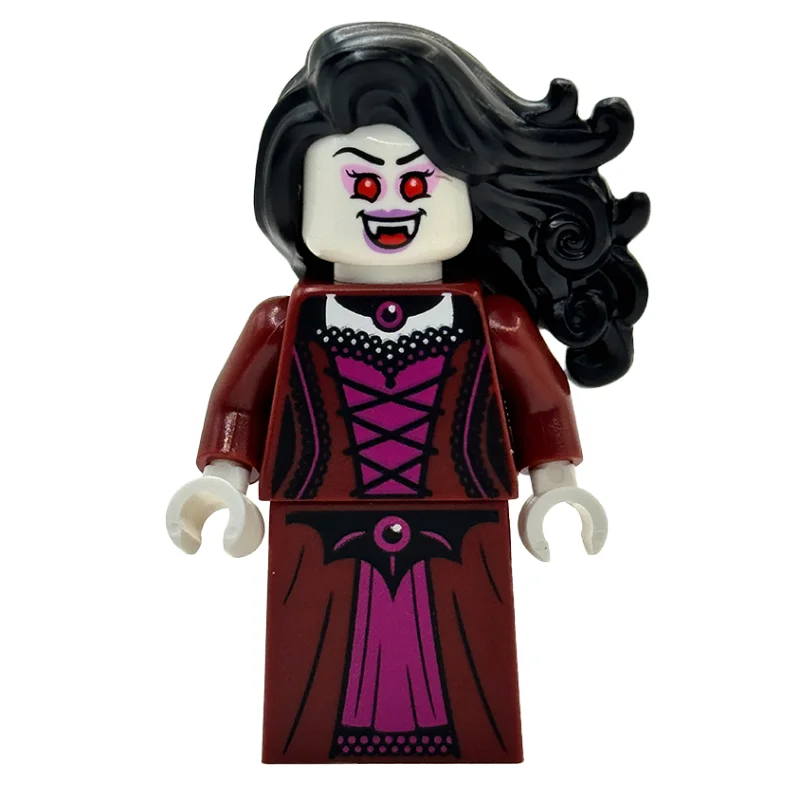 Vampire, Dark Red Dress, Black Hair