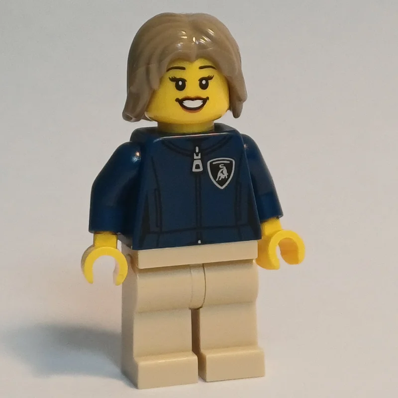 Lamborghini Driver, Dark Blue Torso, Tan Legs, Dark Tan Hair