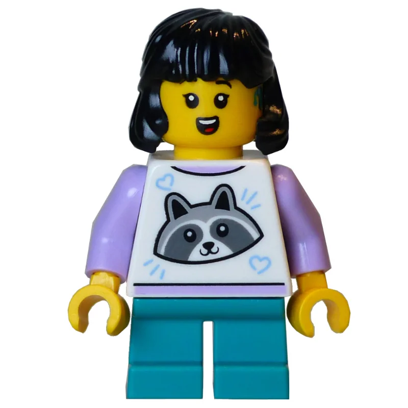 Kid, White Torso, Dark Turquoise Legs, Black Hair