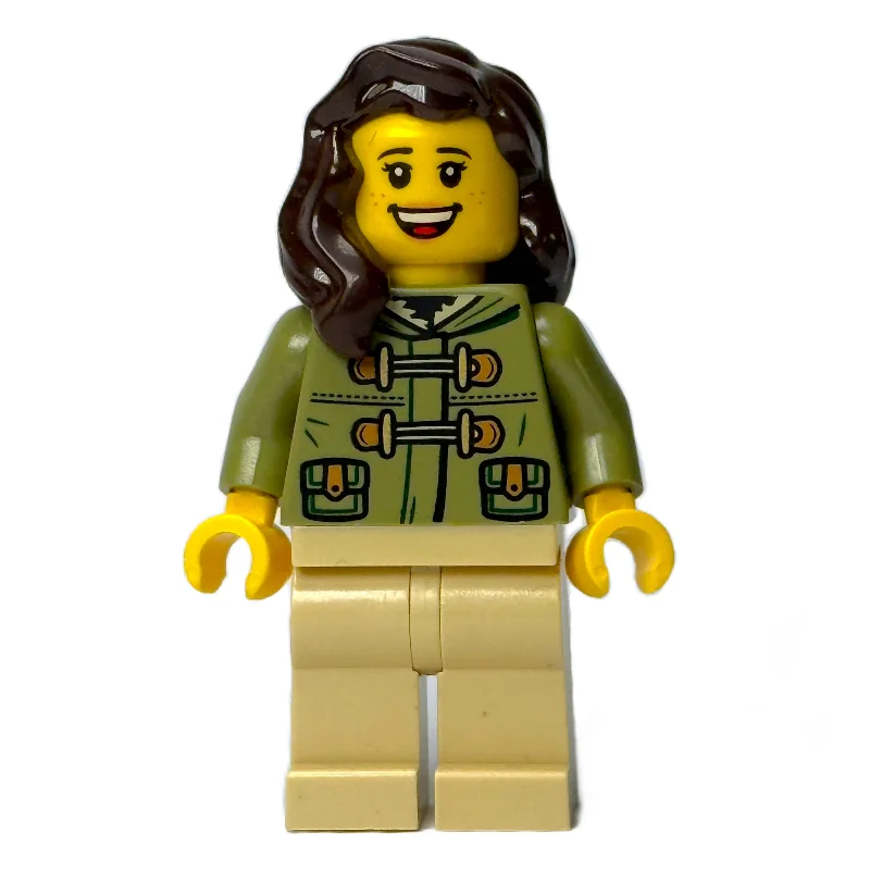 Olive Green Torso, Tan Leg, Dark Brown Hair