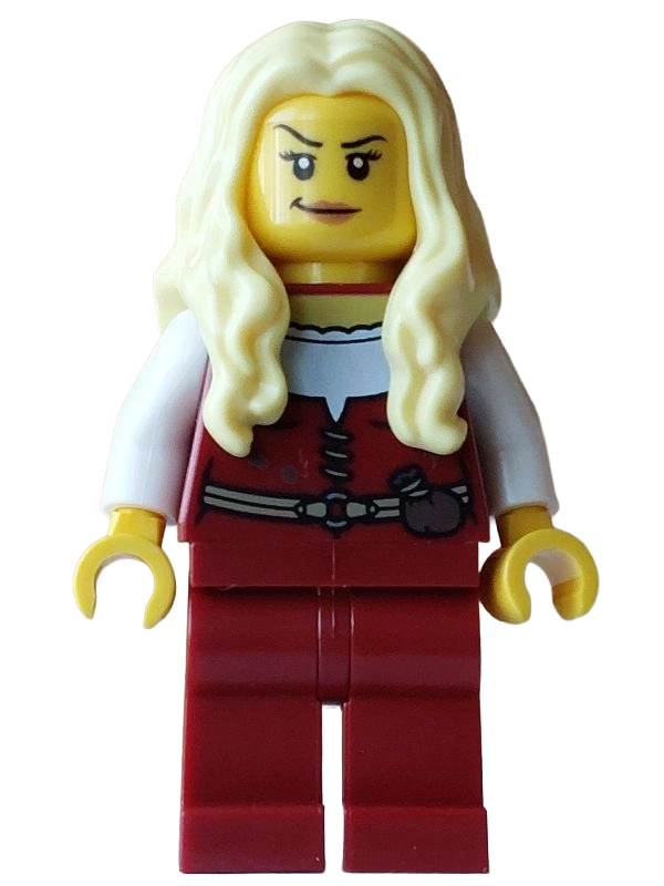 Pirate, Woman, Dark Red Torso, Legs, Bright Light Yellow Hair