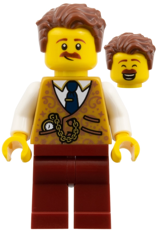 Shopkeeper, Pearl Gold Torso, Dark Red Legs, Reddish Brown Hair