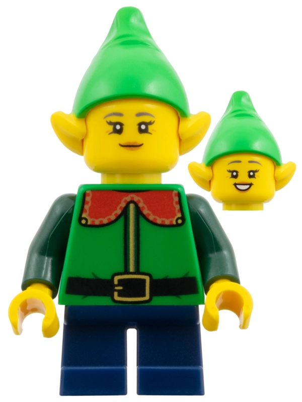 Elf - Green Torso, Dark Blue Legs, Bright Green Hat