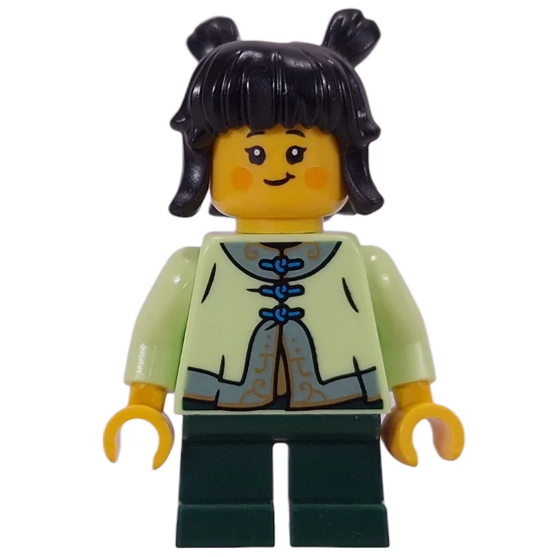 Kid, Yellowish Green Torso, Dark Green Legs, Black Hair