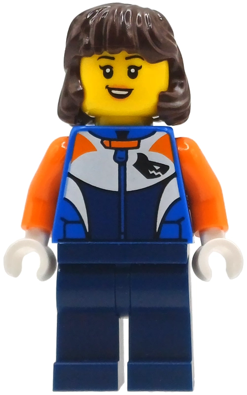 Race Driver, Blue Suit, Dark Brown Hair