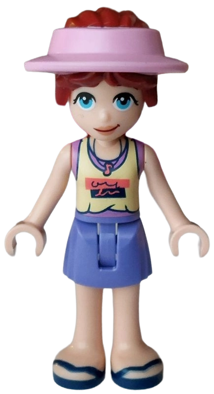 Paisley, Bright Light Yellow Top, Blue Violet Skirt, Visor