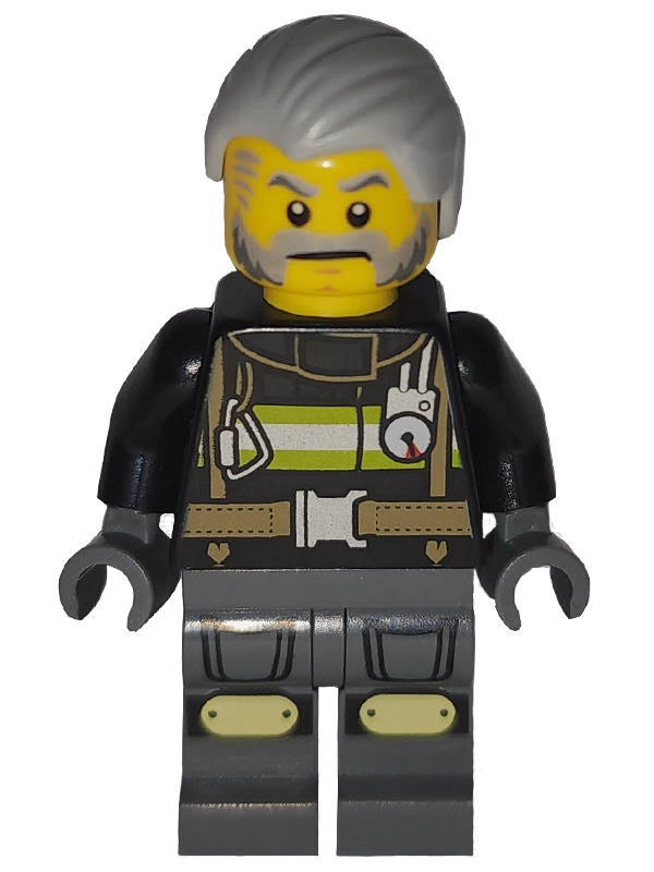 Sculptor, Black Fire Suit, Dark Bluish grey Legs, Light Bluish Grey Hair