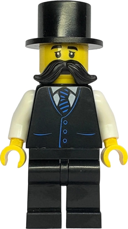 Carriage Driver, Black Suit, Top Hat, Moustache
