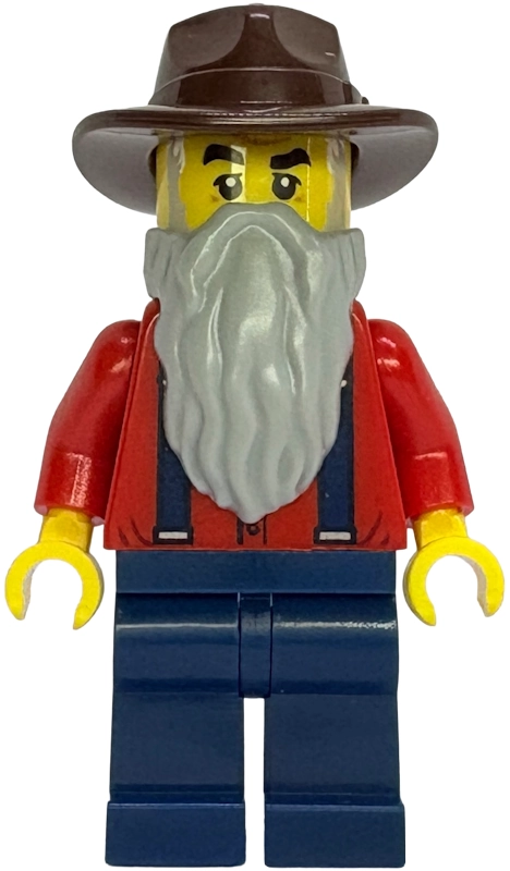 Prospector, Red Torso, Dark Blue Legs, Beard, Fedora