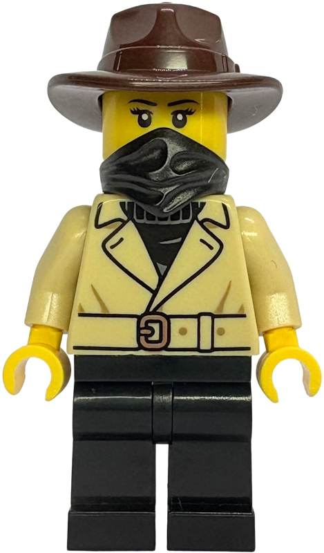 Bandit, Tan Coat, Black Legs, Fedora, Mask