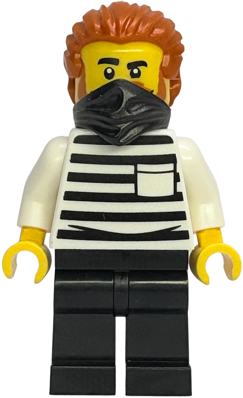 Prisoner, White Shirt, Black Shirt, Dark Orange Hair, Moustache