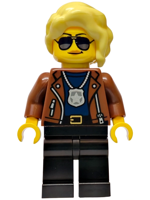 Police Officer, Reddish Brown Torso, Black Legs, Bright Light Yellow Hair