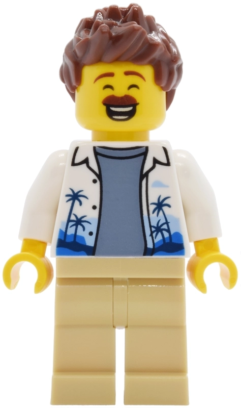 Man, White Shirt, Tan Legs, Reddish Brown Hair