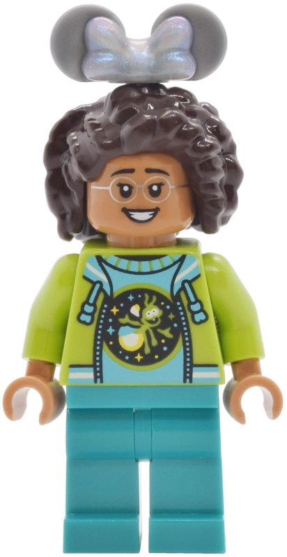 Park Guest, Lime Torso, Dark Turquoise Legs, Dark Brown Hair