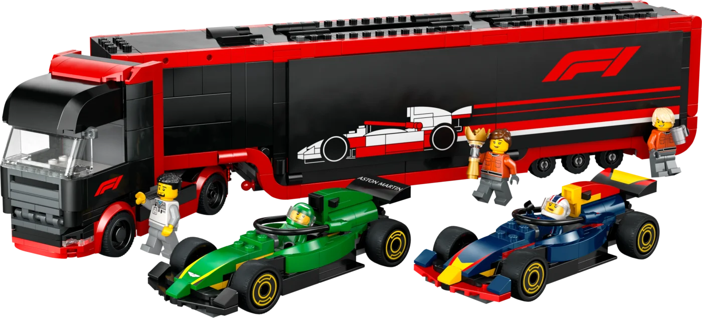 F1 Truck with RB20 & AMR24 F1 Cars