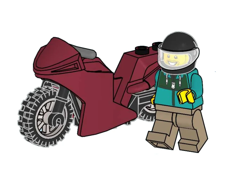 Stunt Rider with Motorcycle